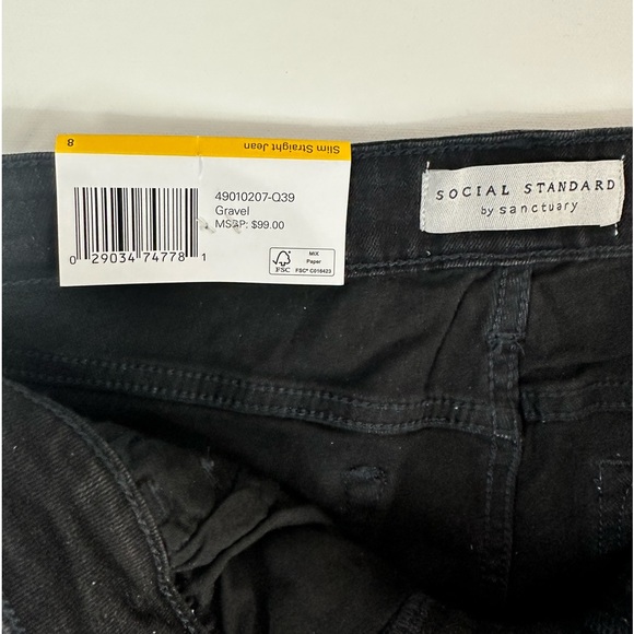 Social Standard Gravel Color High Rise Slim Straight 8/29 Jeans - Picture 8 of 10